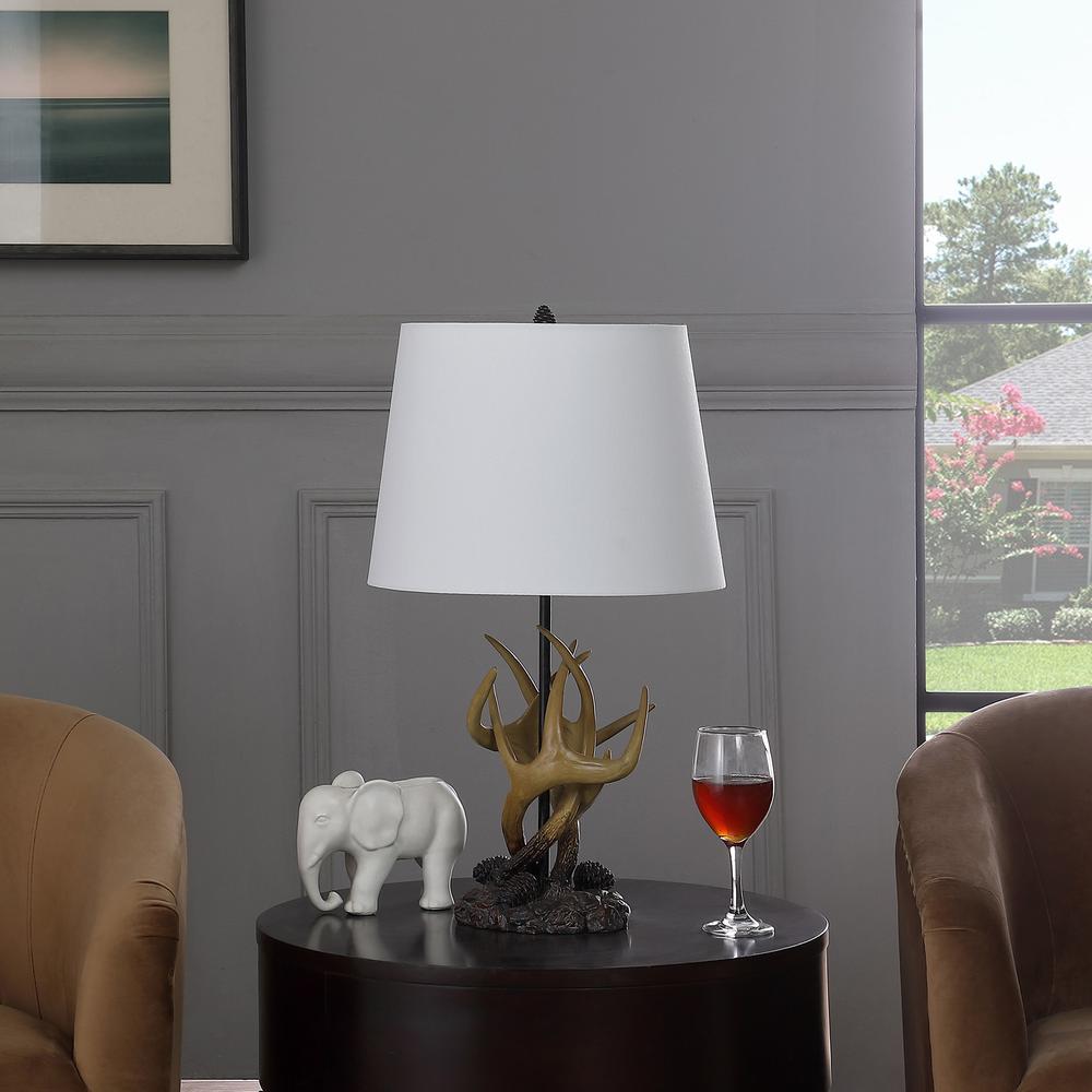 26" In Natural Royal Stag Deer Antler Modern Table Lamp. Picture 3