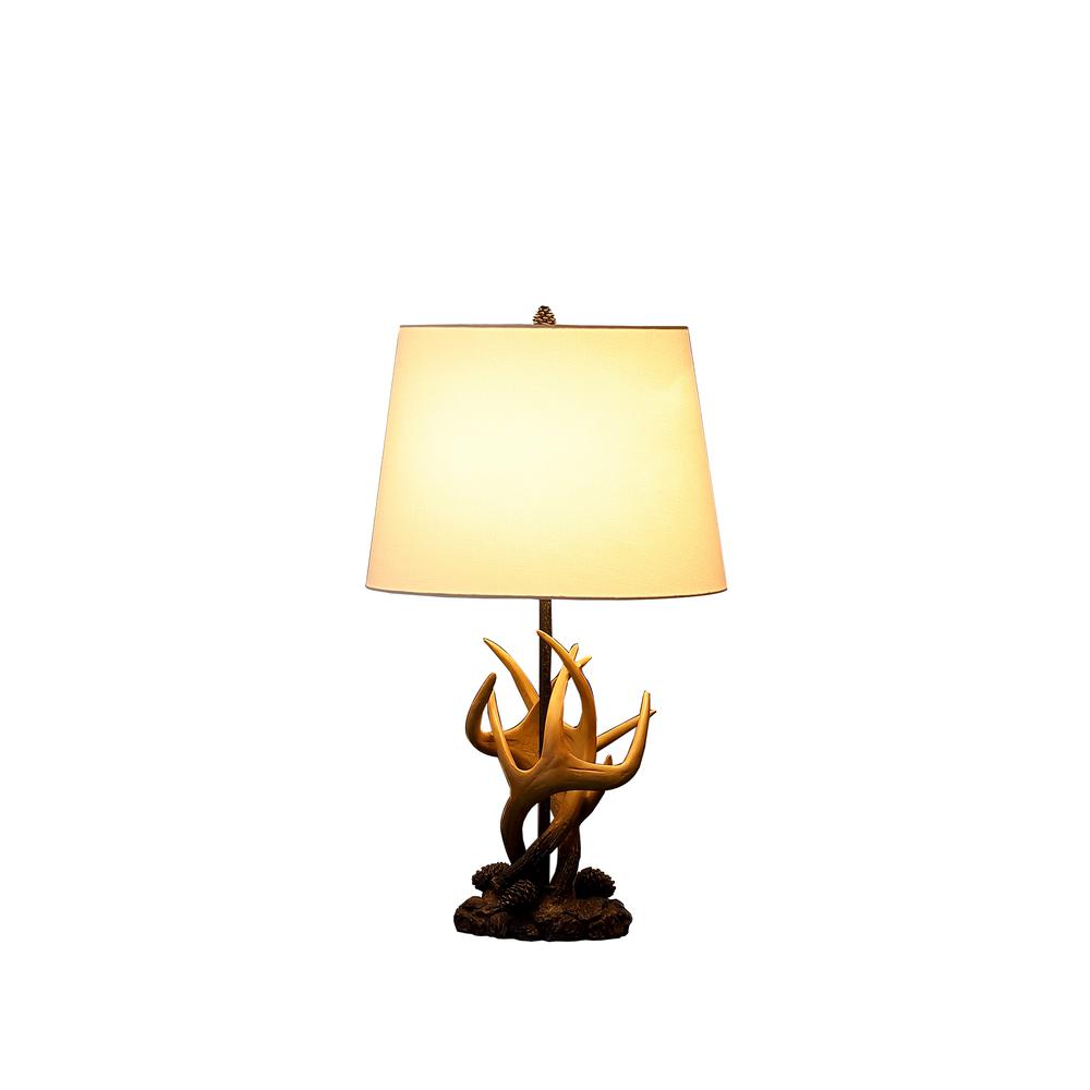 26" In Natural Royal Stag Deer Antler Modern Table Lamp. Picture 2