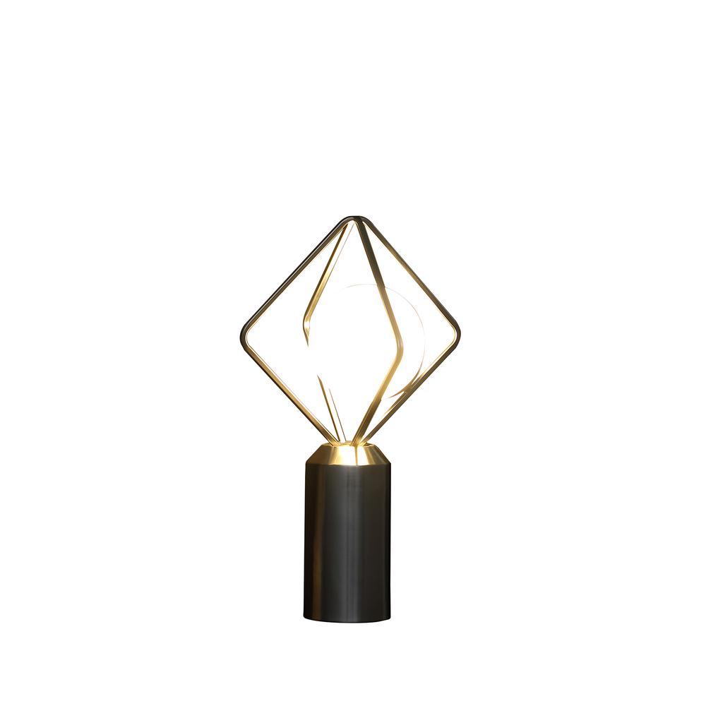 19.5"In Ernst Modern Monoclinic Pendeloque Silver Metal Table Lamp. Picture 2