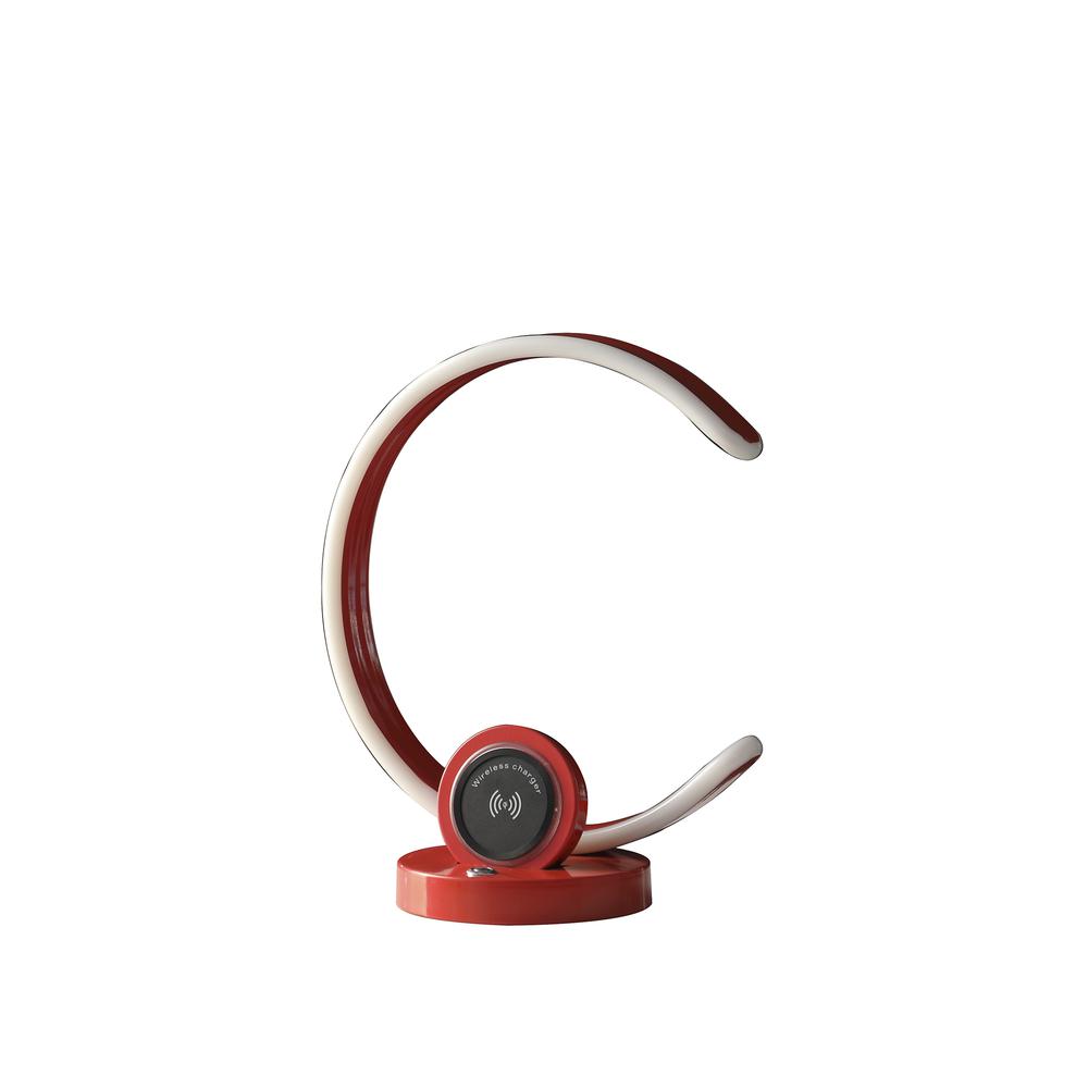 Modern C Shape Led W/ Usb/Wireless Charger Port And Touch Dimmer Table Lamp. Picture 1