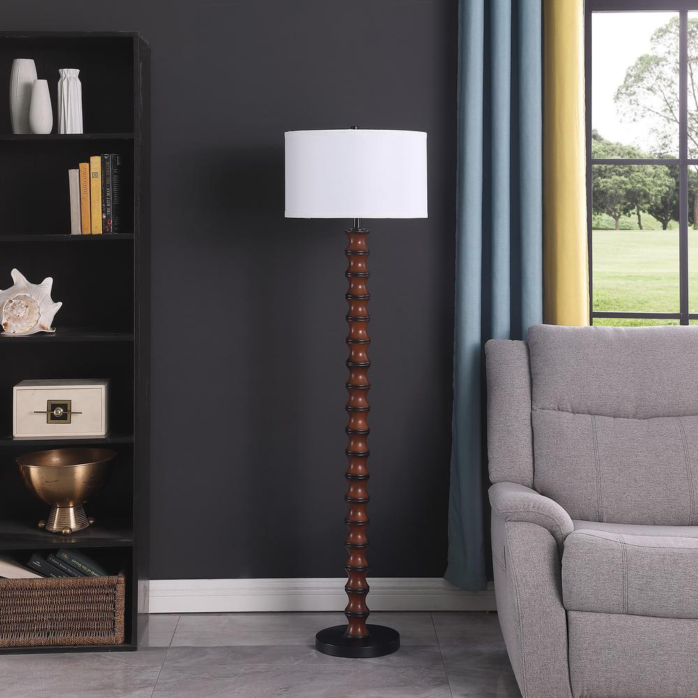 61" In Coastal Littoral Wood Insp Modern Floor Lamp. Picture 3
