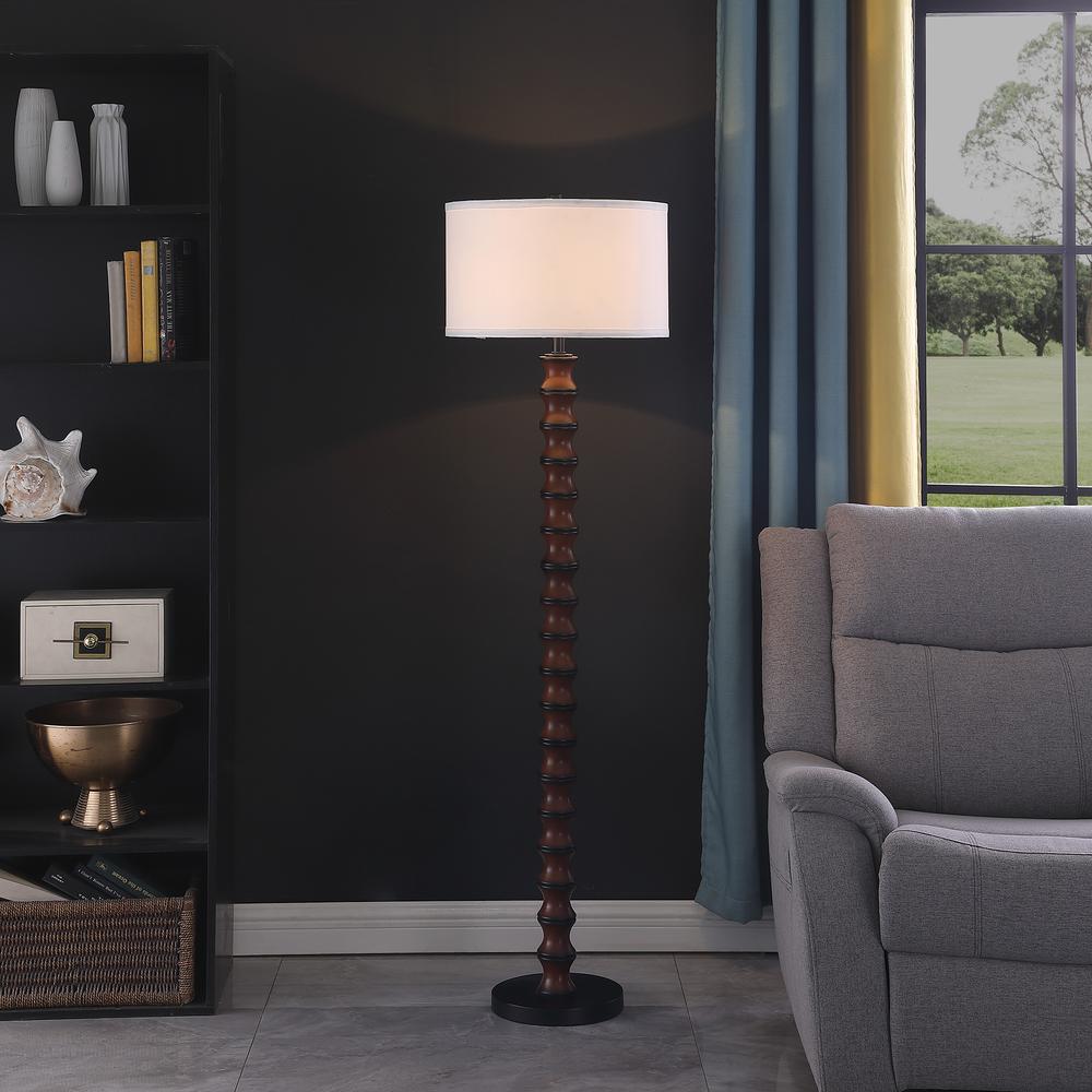 61" In Coastal Littoral Wood Insp Modern Floor Lamp. Picture 4