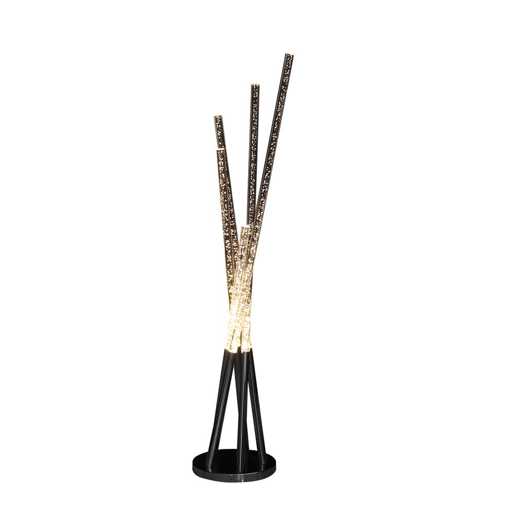 48.75" In Carina Modern 5 Acrylic Upright Legs Stix Led Silver Metal Floor Lamp. Picture 2