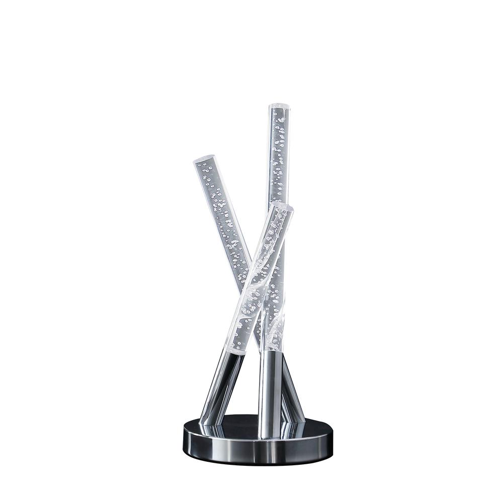 14.5" In Carina Modern 3 Acrylic Upright Leg Stix Led Silver Metal Table Lamp. Picture 1