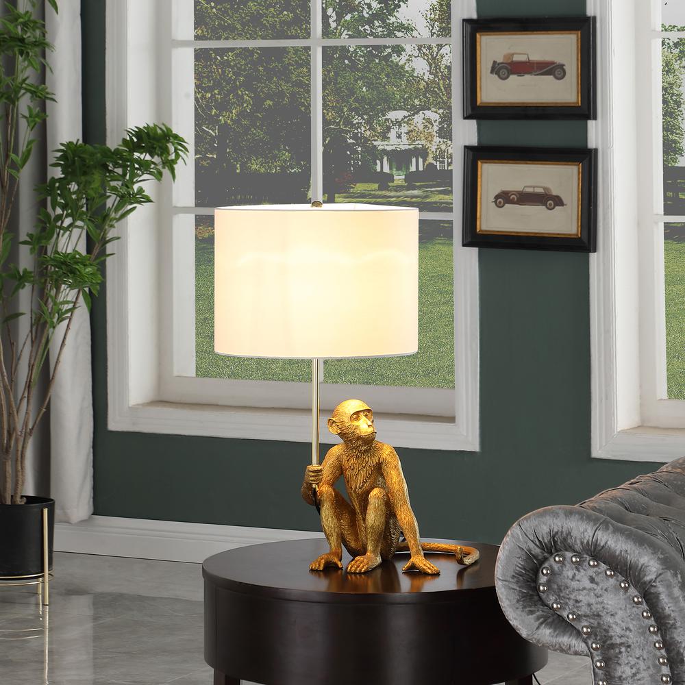 25.50" In Golden Monkey Holding Polyresin Table Lamp. Picture 4