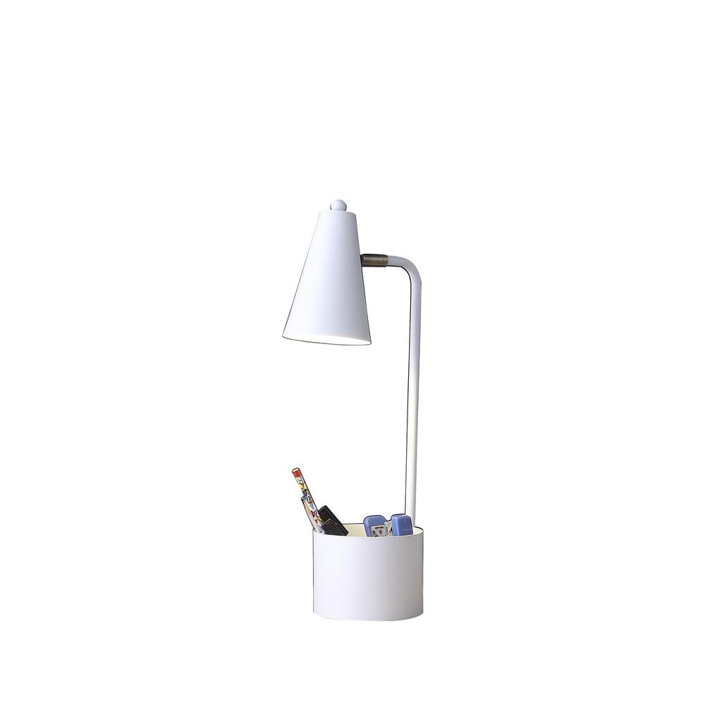 19.5" In Student White Metal Task Desk Lamp W/ Organizer. Picture 2