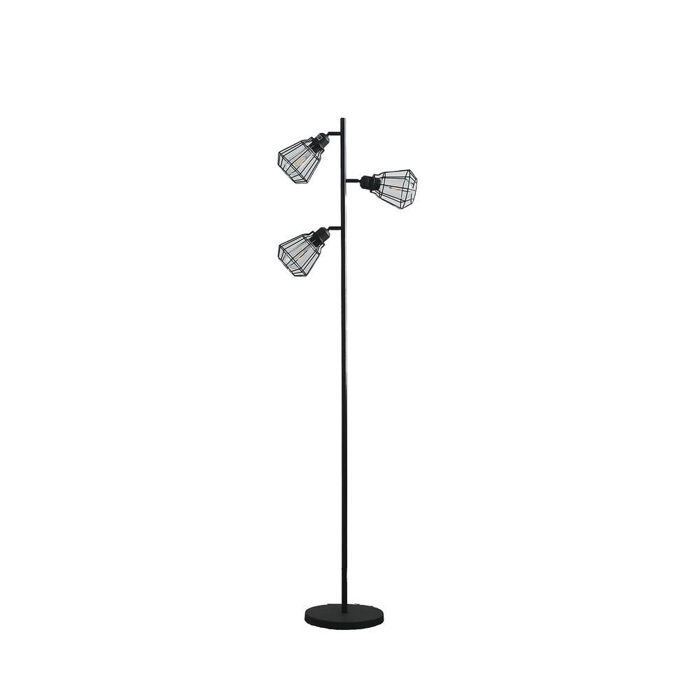 65" In Adjustable Cage Shade Industrial Farmhouse Metal Floor Lamp. Picture 1