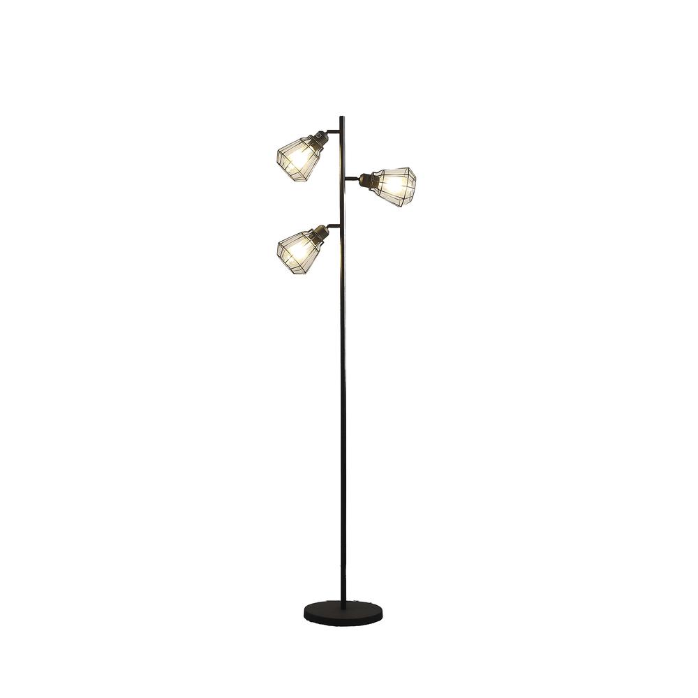 65" In Adjustable Cage Shade Industrial Farmhouse Metal Floor Lamp. Picture 2