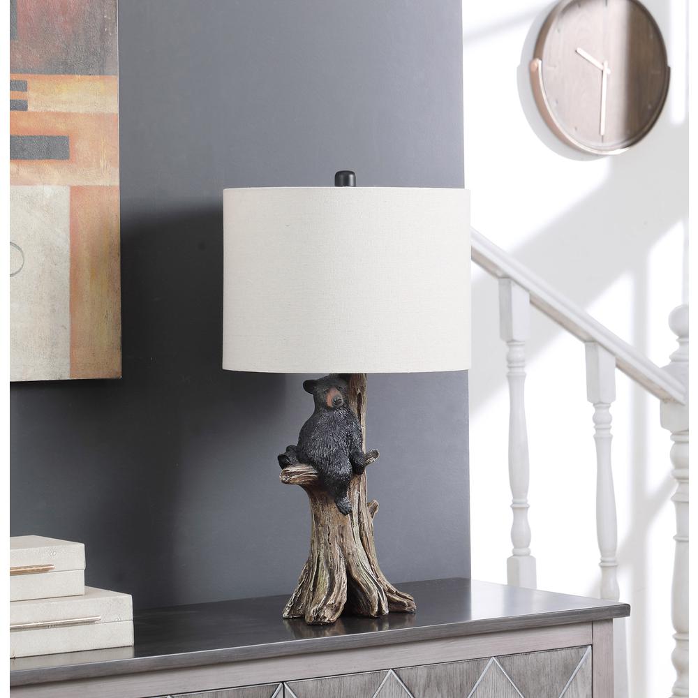 24.75" in BLACK BEAR ON A TREE POLYRESIN TABLE LAMP. Picture 3