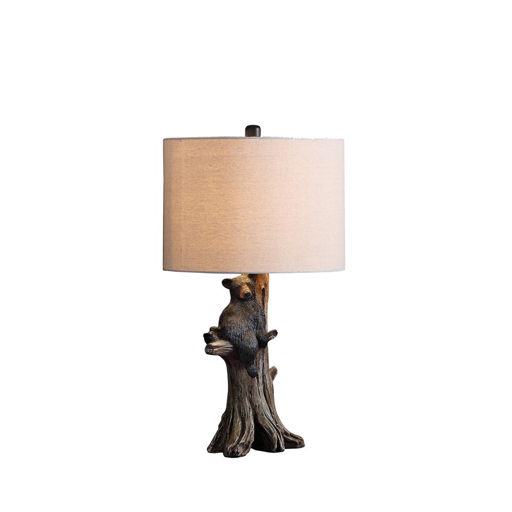 24.75" in BLACK BEAR ON A TREE POLYRESIN TABLE LAMP. Picture 2