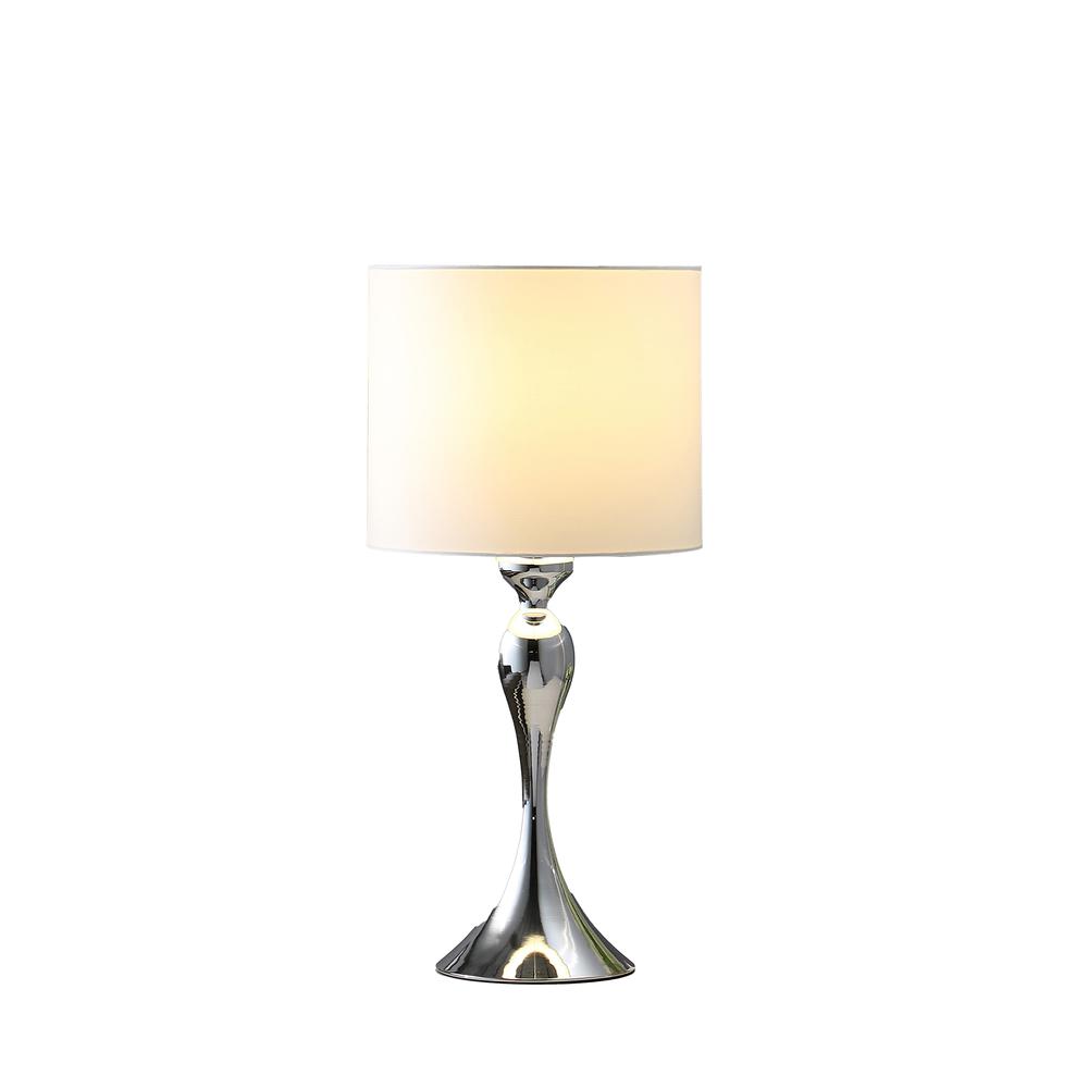 24.5" in BAILEY DARK SILVER CHROME MODERN CANDLESTICK METAL TABLE LAMP. Picture 4