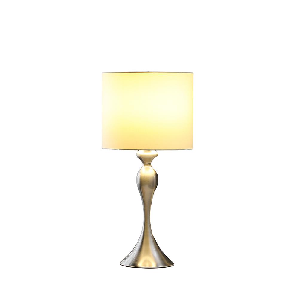 24.5" in BAILEY BRUSHED SILVER MODERN CANDLESTICK METAL TABLE LAMP. Picture 4