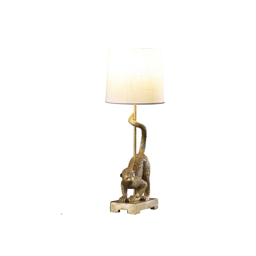 24" in WILDLIFE OLD WORLD GOLD  CAPUCHIN MONKEY POLYRESIN TABLE LAMP. Picture 4