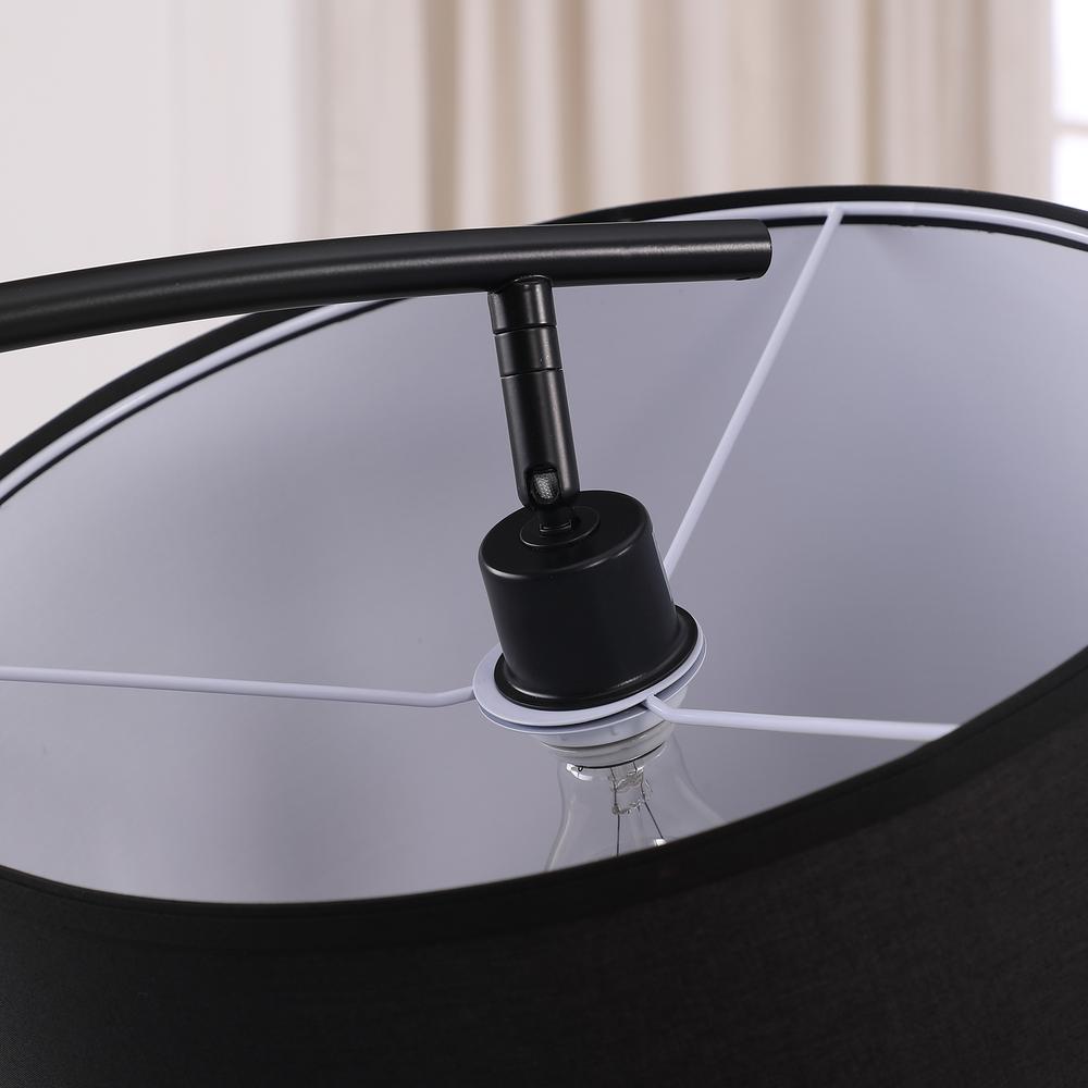 65" in OSCAR PENDULUM STYLE BLACK METAL FLOOR LAMP ON BLACK MARBLE BASE. Picture 6
