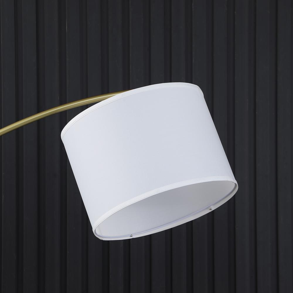 65" in OSCAR PENDULUM STYLE WHITE METAL FLOOR LAMP ON WHITE MARBLE BASE. Picture 4