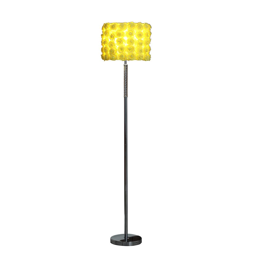63"In Yellow Roses In Bloom Acrylic/Metal Floor Lamp. Picture 2