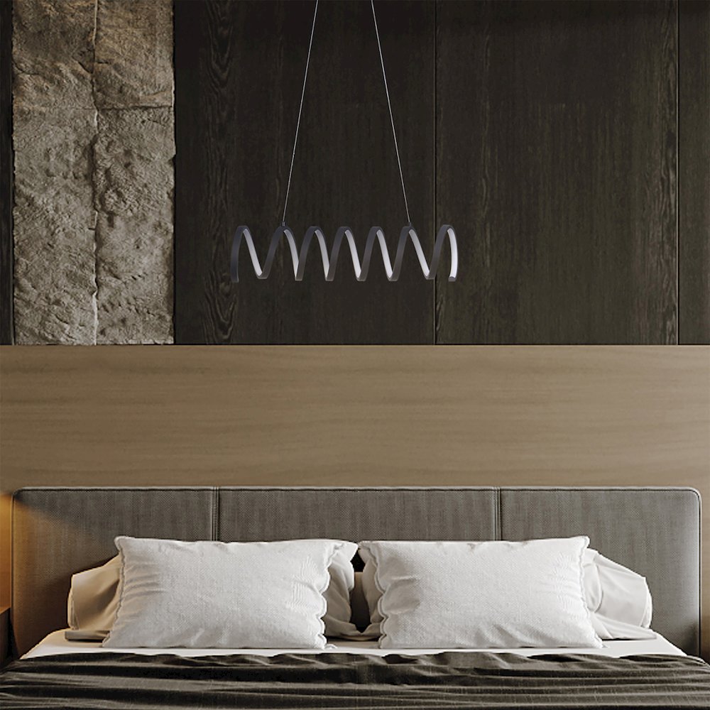 14 W Led W/ Adjustable 47" - 12" Suspension Wire Modern Ceiling Pendant. Picture 3