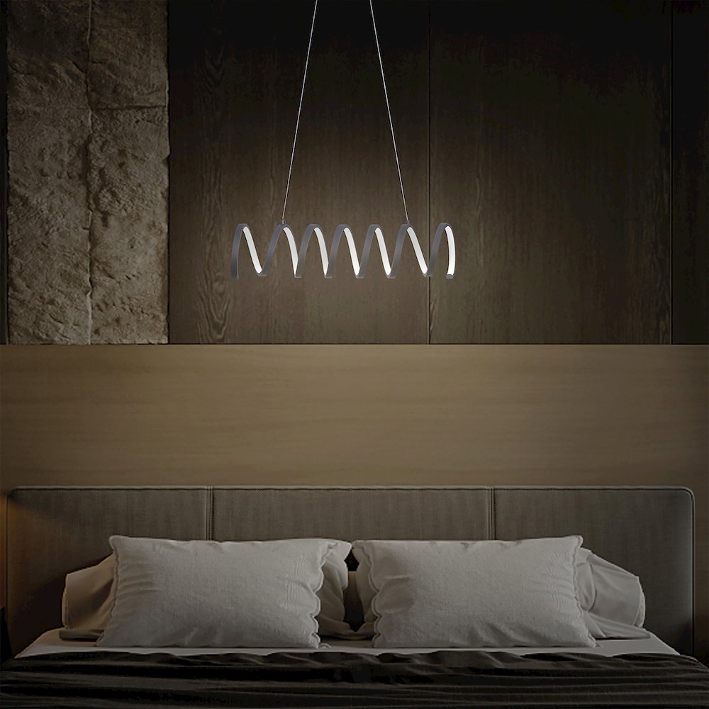 14 W Led W/ Adjustable 47" - 12" Suspension Wire Modern Ceiling Pendant. Picture 4