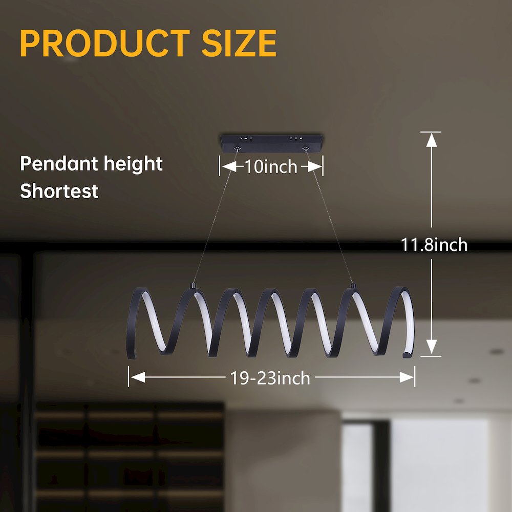 14 W Led W/ Adjustable 47" - 12" Suspension Wire Modern Ceiling Pendant. Picture 7