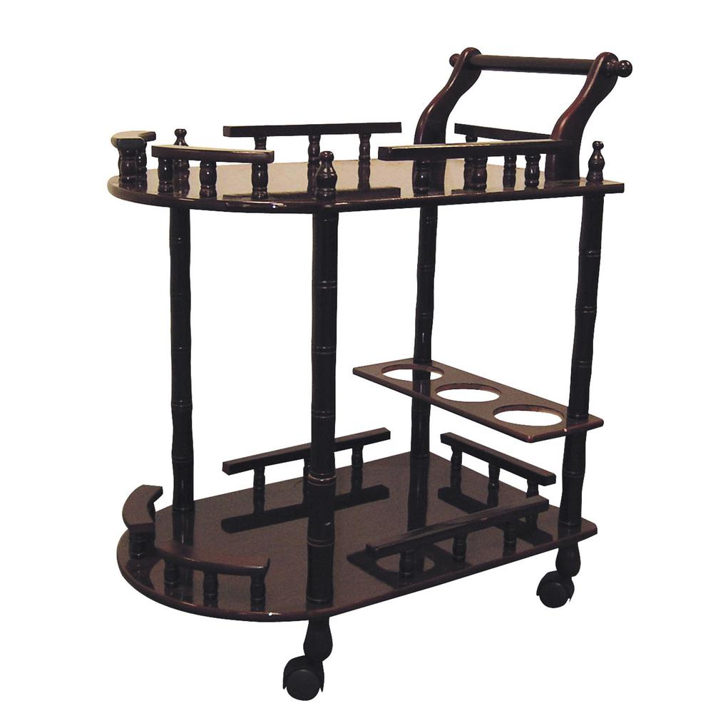 29" Cherry 2-Tier Wine Serving Cart. Picture 4
