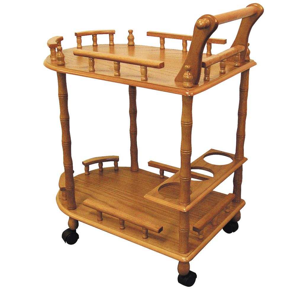 29" Cherry 2-Tier Wine Serving Cart. Picture 3