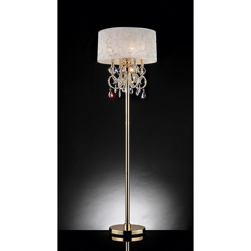 63" In Aurora Barocco Shade Crystal Gold Floor Lamp. Picture 3