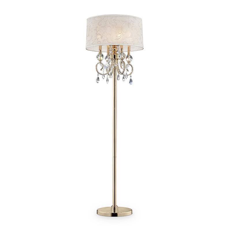 63" In Aurora Barocco Shade Crystal Gold Floor Lamp. Picture 1