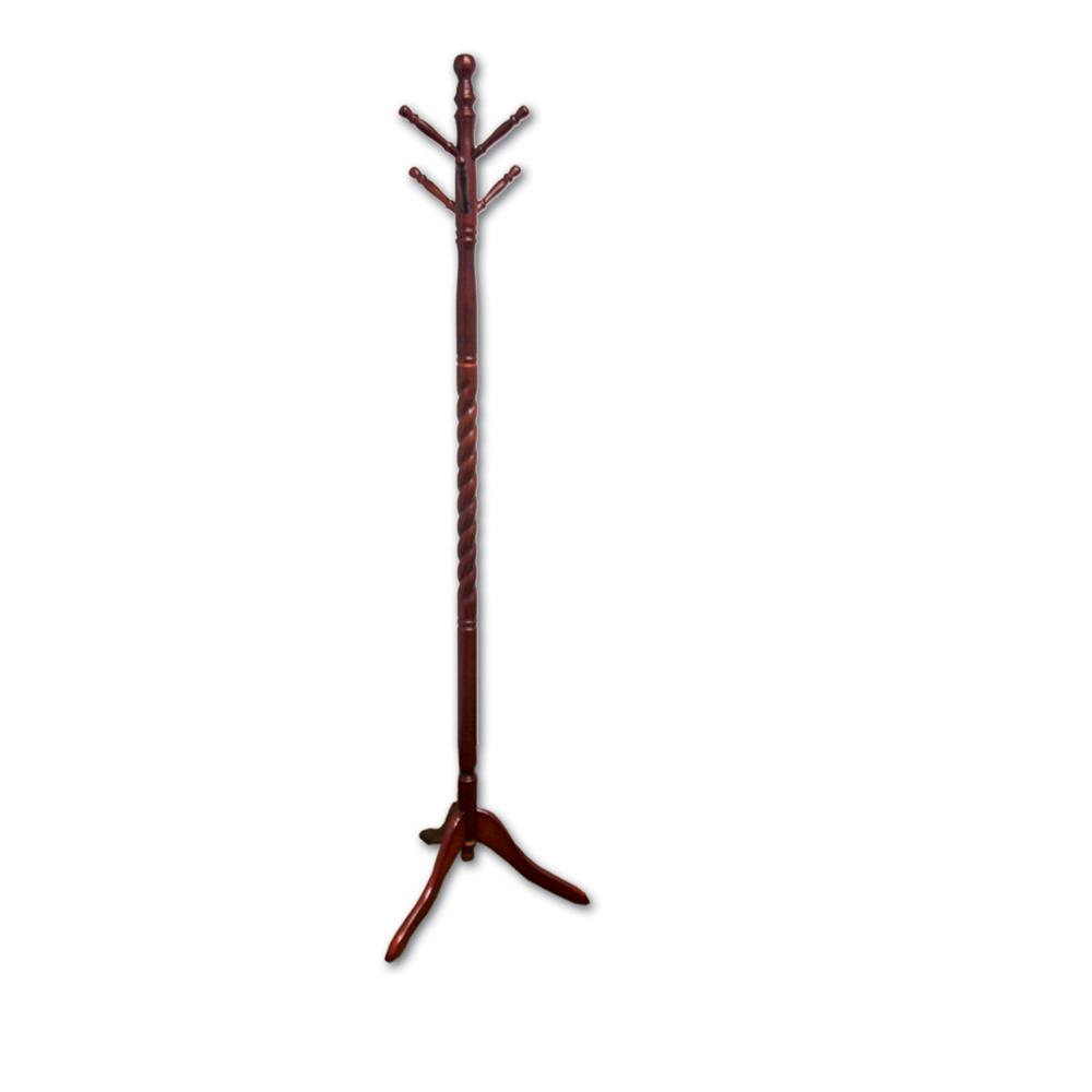 71.5" Twist Cherry Wooden Coat Rack. Picture 1