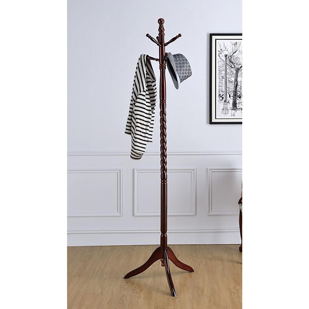 71.5" Twist Cherry Wooden Coat Rack. Picture 2