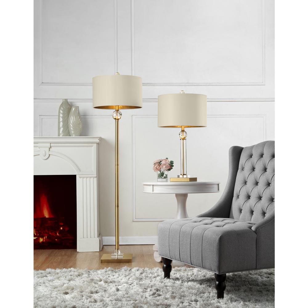 63.25" In Perspicio Solid Crystal Orb Gold Column Floor Lamp. Picture 4