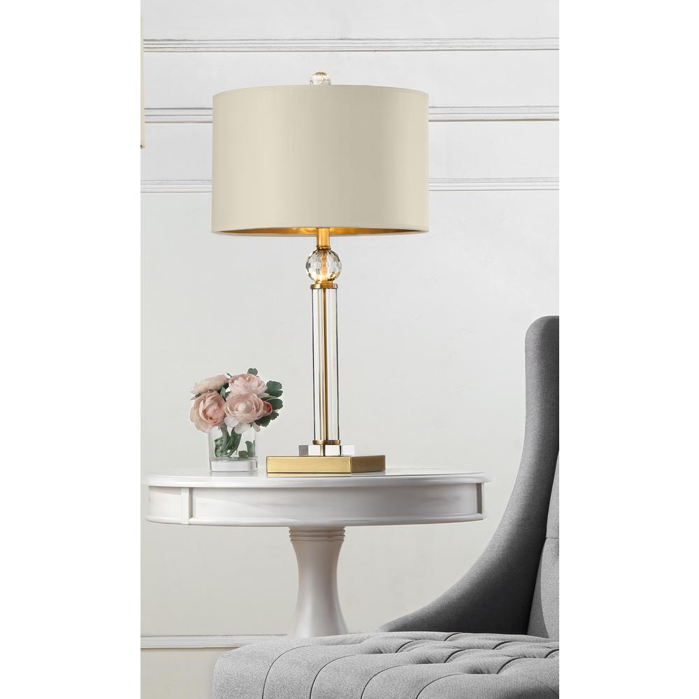 29.5" In Perspicio Solid Crystal Gold Column Table Lamp. Picture 3