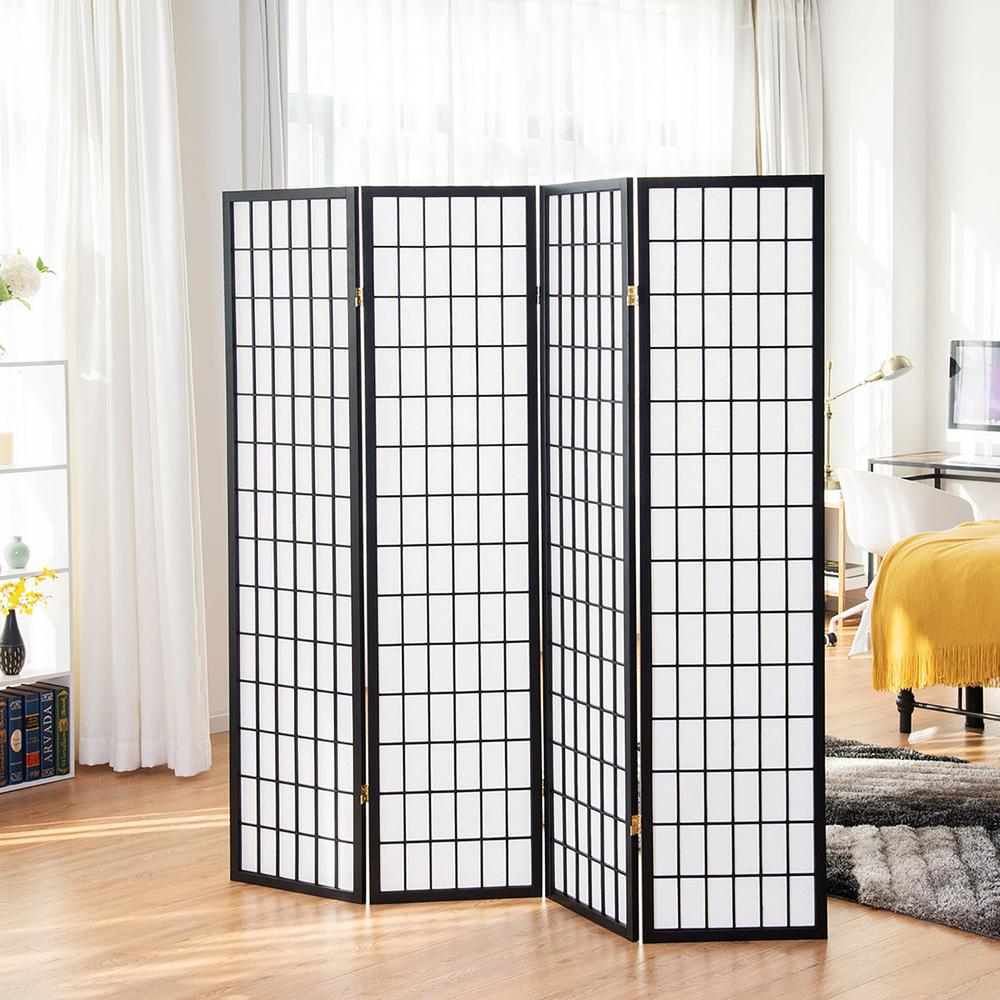 3-Panel Room Divider - Black. Picture 4