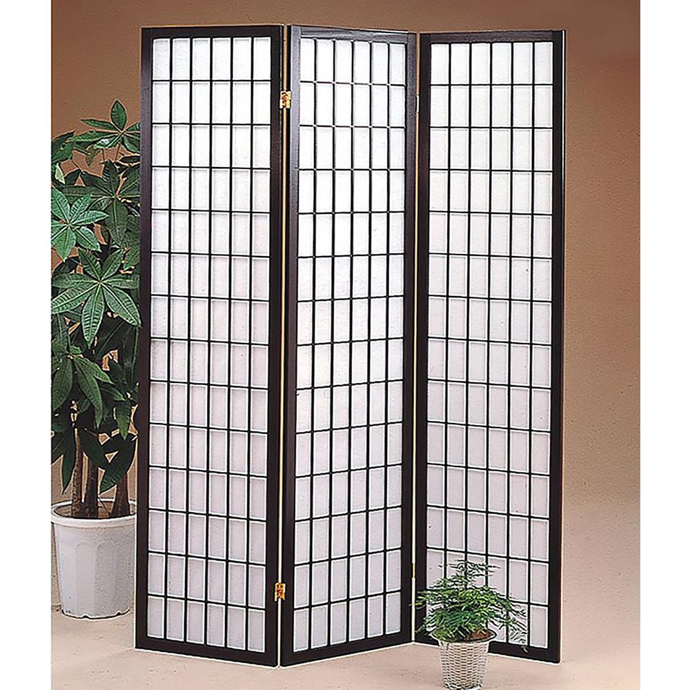 3-Panel Room Divider - Black. Picture 1
