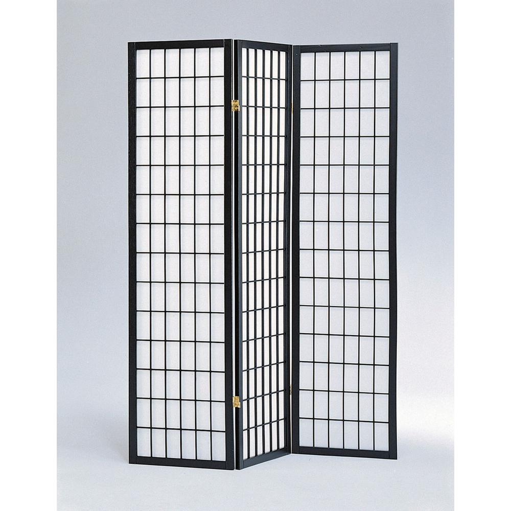 3-Panel Room Divider - Black. Picture 2