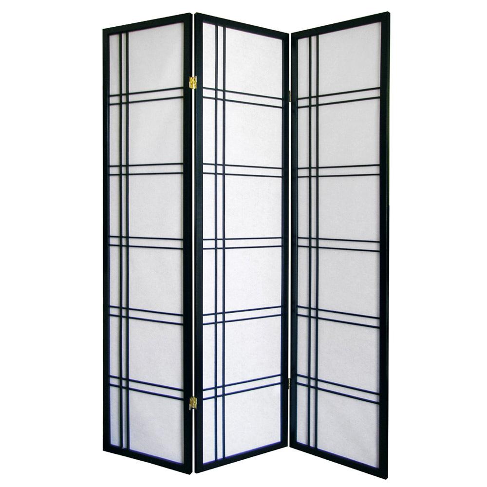 Girard 3-Panel Room Divider - Black. Picture 3