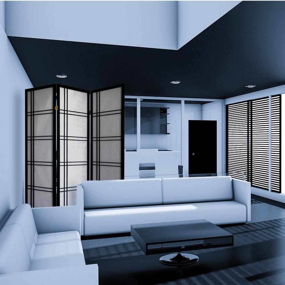 Girard 3-Panel Room Divider - Black. Picture 2