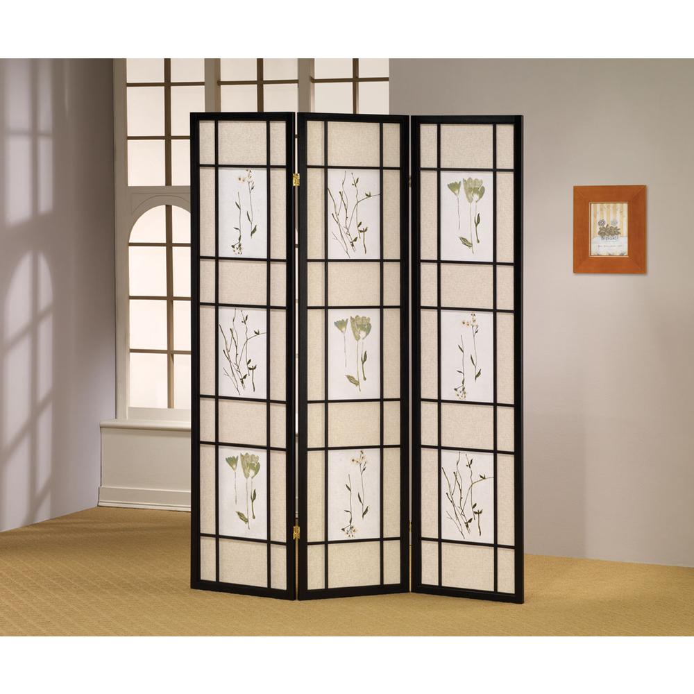 3 Panel Shoji Screen - Black. Picture 2