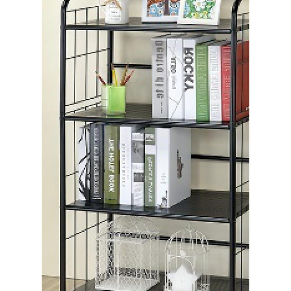 4 Tier Metal Book Shelf - Black. Picture 1