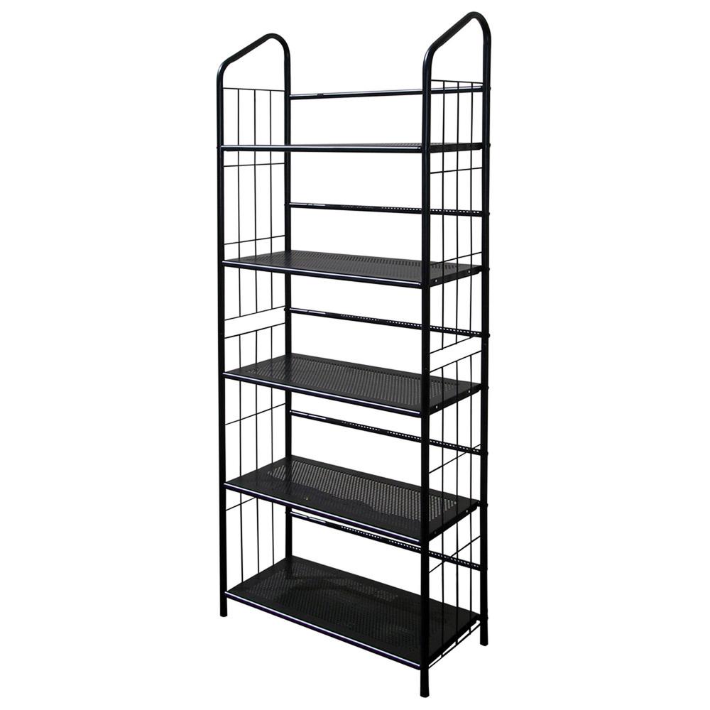 5 Tier Metal Book Shelf - Black. Picture 1