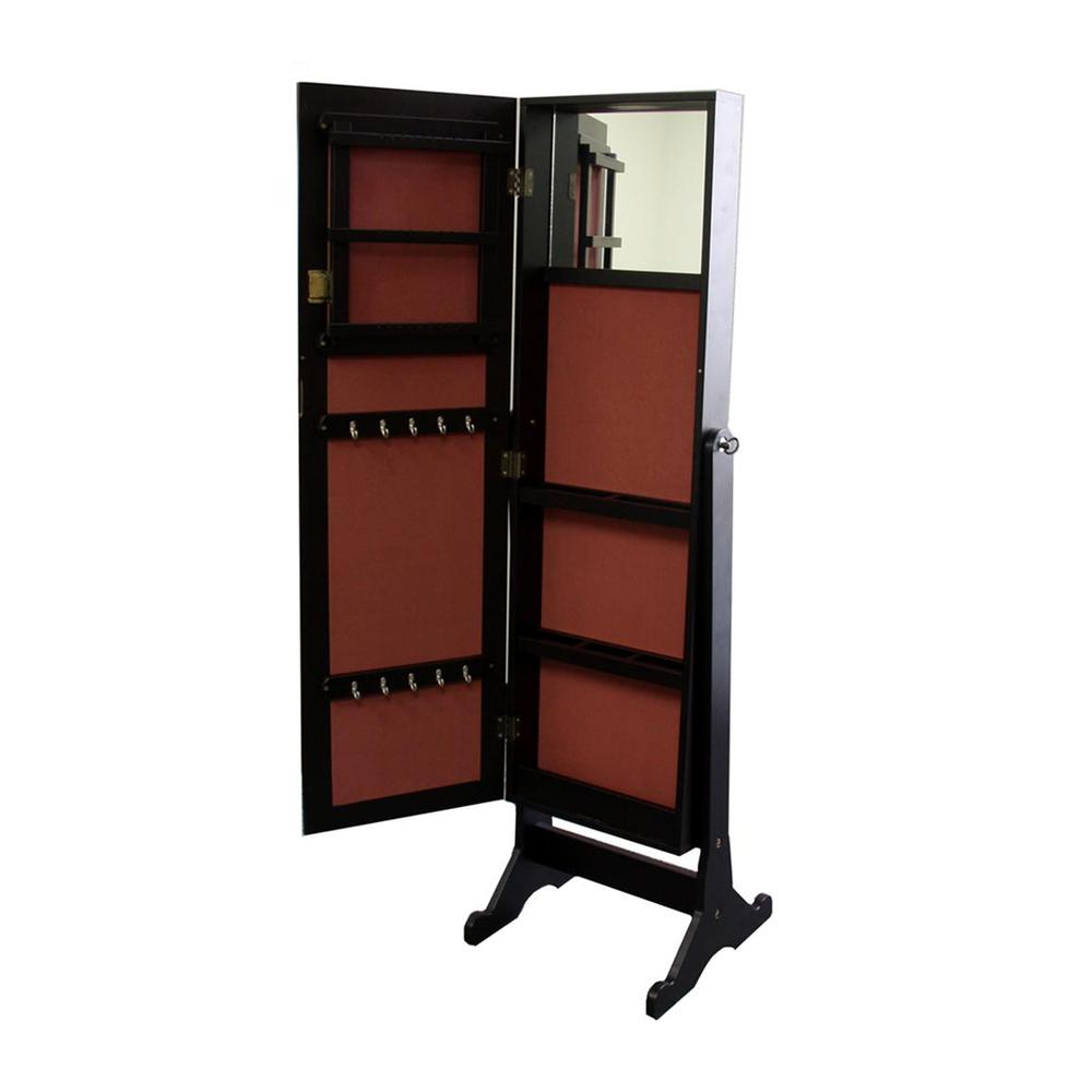 57"H Standing Mirror W/ Storage. Picture 1