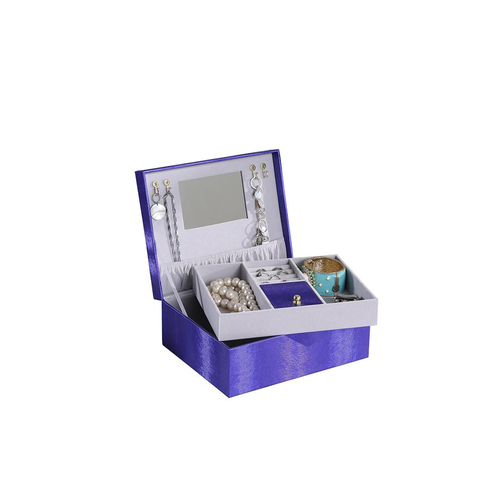 4" In Azure Blue Large Jewelry Case. Picture 2