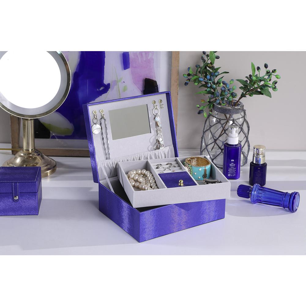 4" In Azure Blue Large Jewelry Case. Picture 4