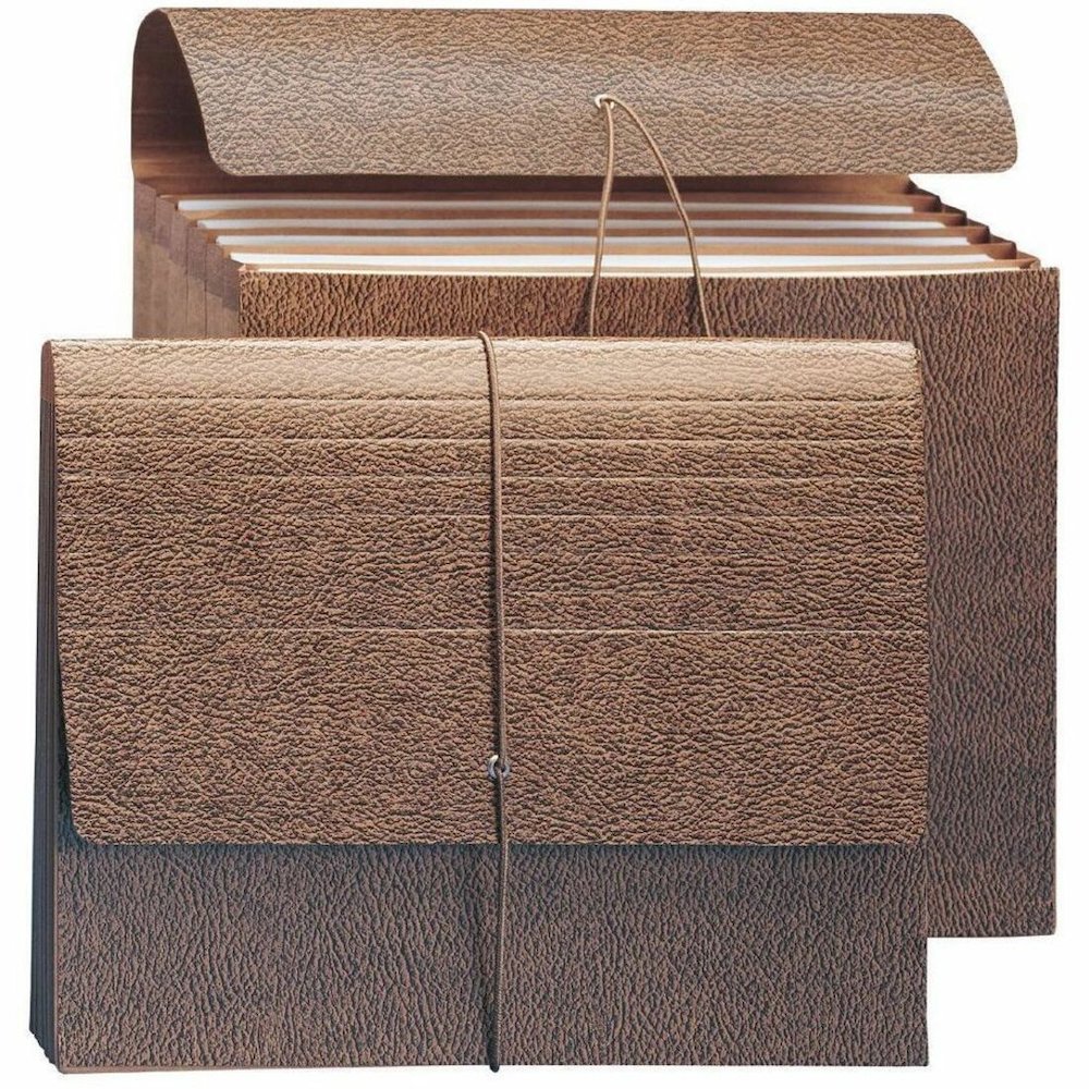 Smead Letter Recycled File Wallet - 8 1/2" x 11" - 5 1/4" Expansion - 6 Pocket - Redrope - Elastic Closure - 30% Recycled - 10 / Box. Picture 1