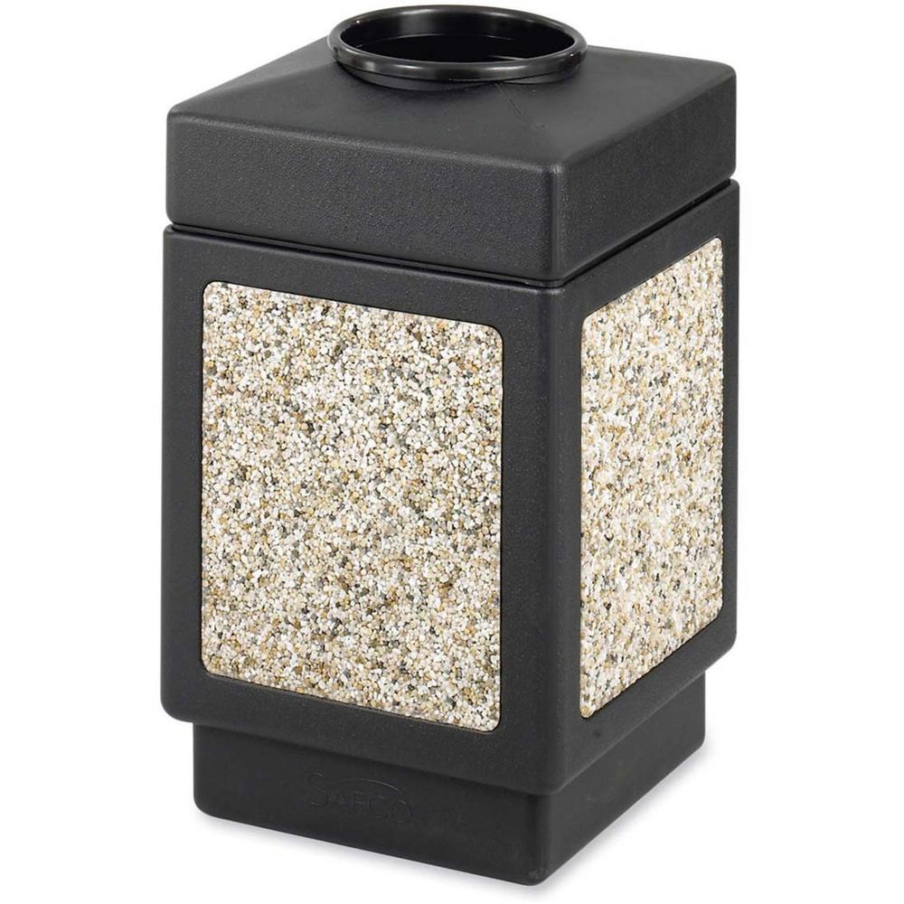 Safco Canmeleon Aggregate Panel Wastebasket - 38 gal Capacity - Square - 9.50" Opening Diameter - 31.5" Height x 18.3" Width x 18.3" Depth - Plastic, Polyethylene - 1 Each. Picture 1