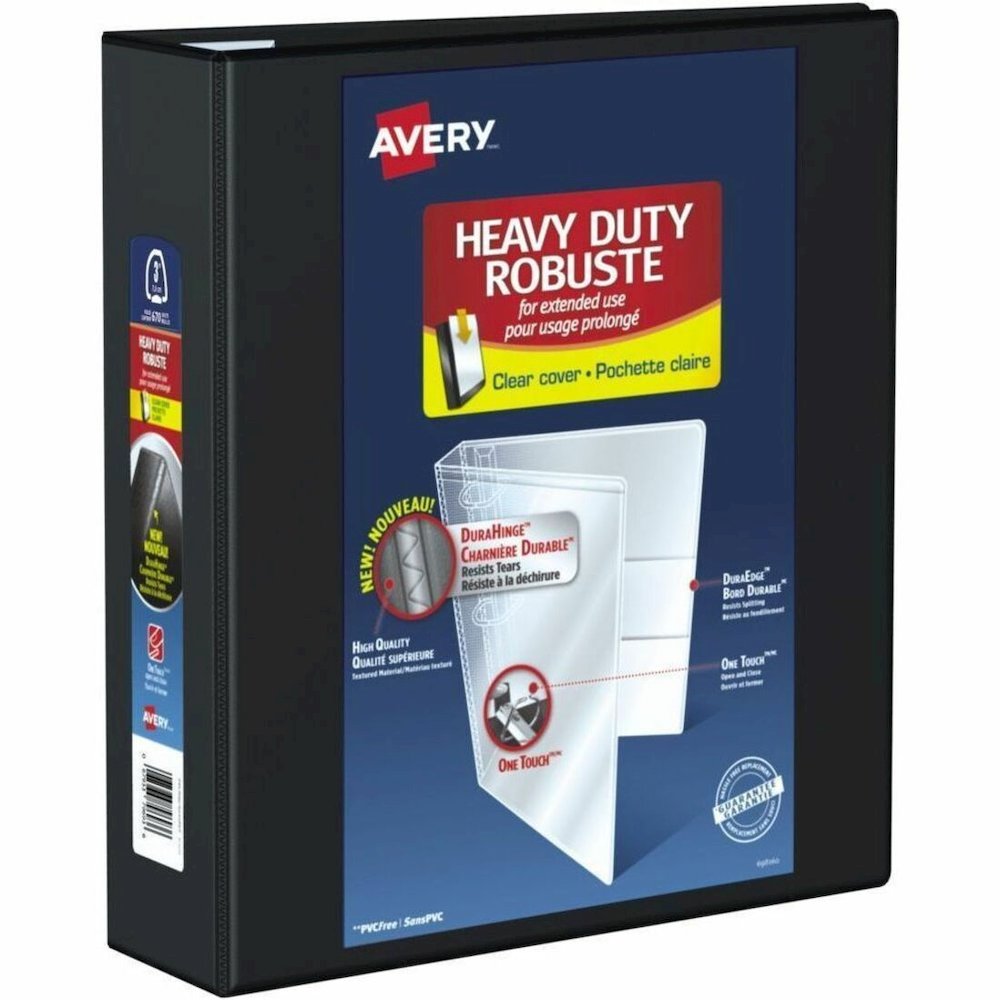 Avery Heavy Duty View Binder - 3" Binder Capacity - Letter - 8 1/2" x 11" Sheet Size - 670 Sheet Capacity - 3 1/2" Spine Width - 3 x 3" Ring - Fastener: D-Ring - Pocket: 4, Internal - DuraHinge design. Picture 1