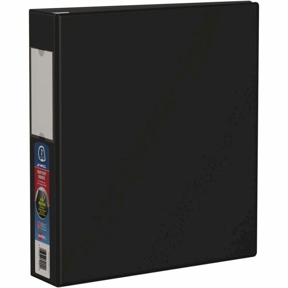 Avery Heavy Duty Binder - 2" Binder Capacity - Letter - 8 1/2" x 11" Sheet Size - 540 Sheet Capacity - 2" Ring - Fastener: D-Ring - Pocket: 4, Internal - Linen Pattern - Polypropylene - Black - Recycl. Picture 1