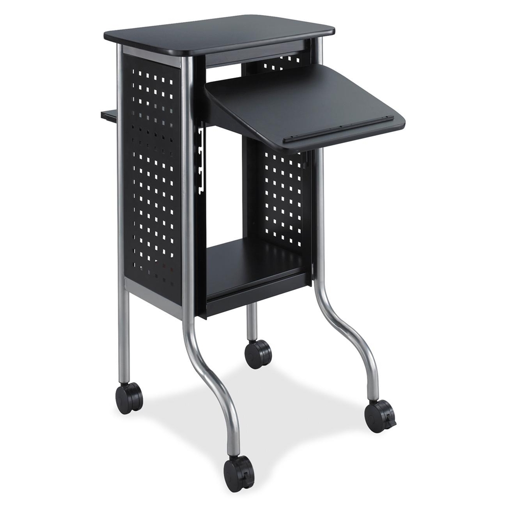 Scoot Presentation Cart - 4 Casters - Steel Frame - Black. Picture 1
