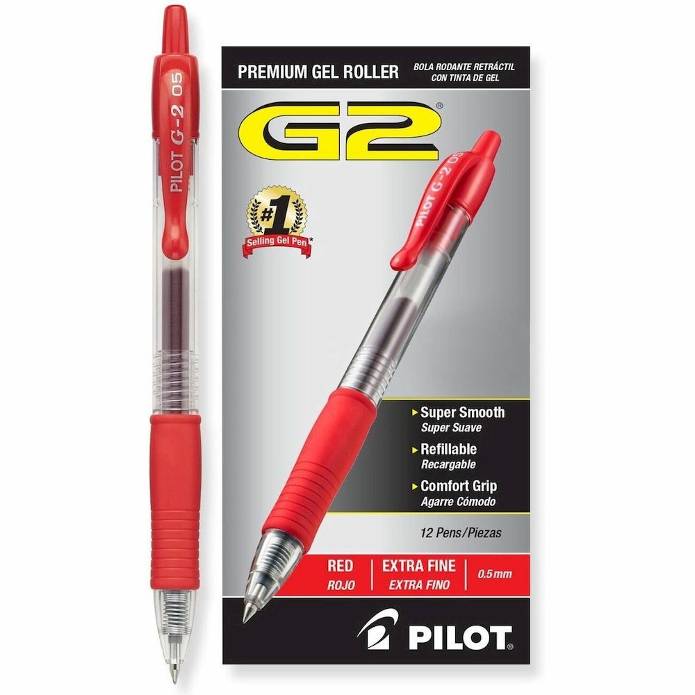 G2 Premium Gel Ink Retractable Pens - Refillable - Retractable - Red Ink - Gel-based - 1 Dozen. Picture 1