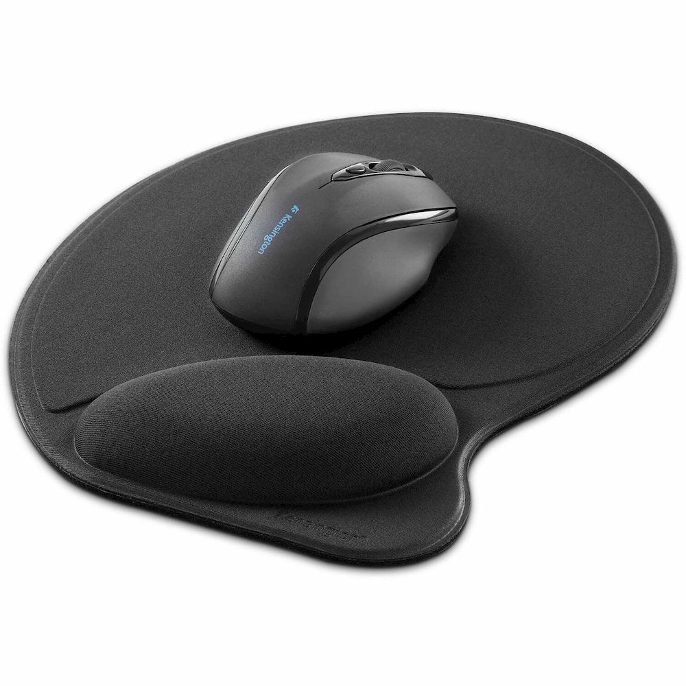 Kensington Mouse Wrist Pillow Rest - 0.90" Height x 10.90" Width x 7.90" Depth - Black - Fabric - 1 Each. Picture 1