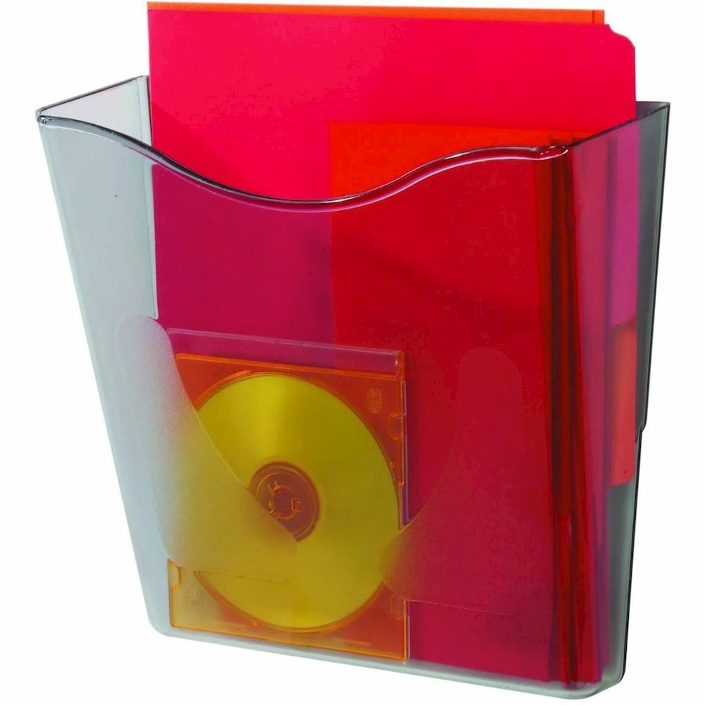Deflecto Euro-style DocuPocket Wall Pocket - 1 Pocket(s) - 10.25" Height x 10.87" Width x 4" Depth - Smoke - Plastic - 1 Each. Picture 1